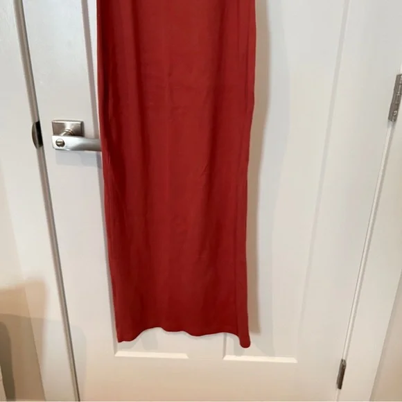 ASOS Ribbed Maxi Dress - Rust/Orange - Picture 6 of 10